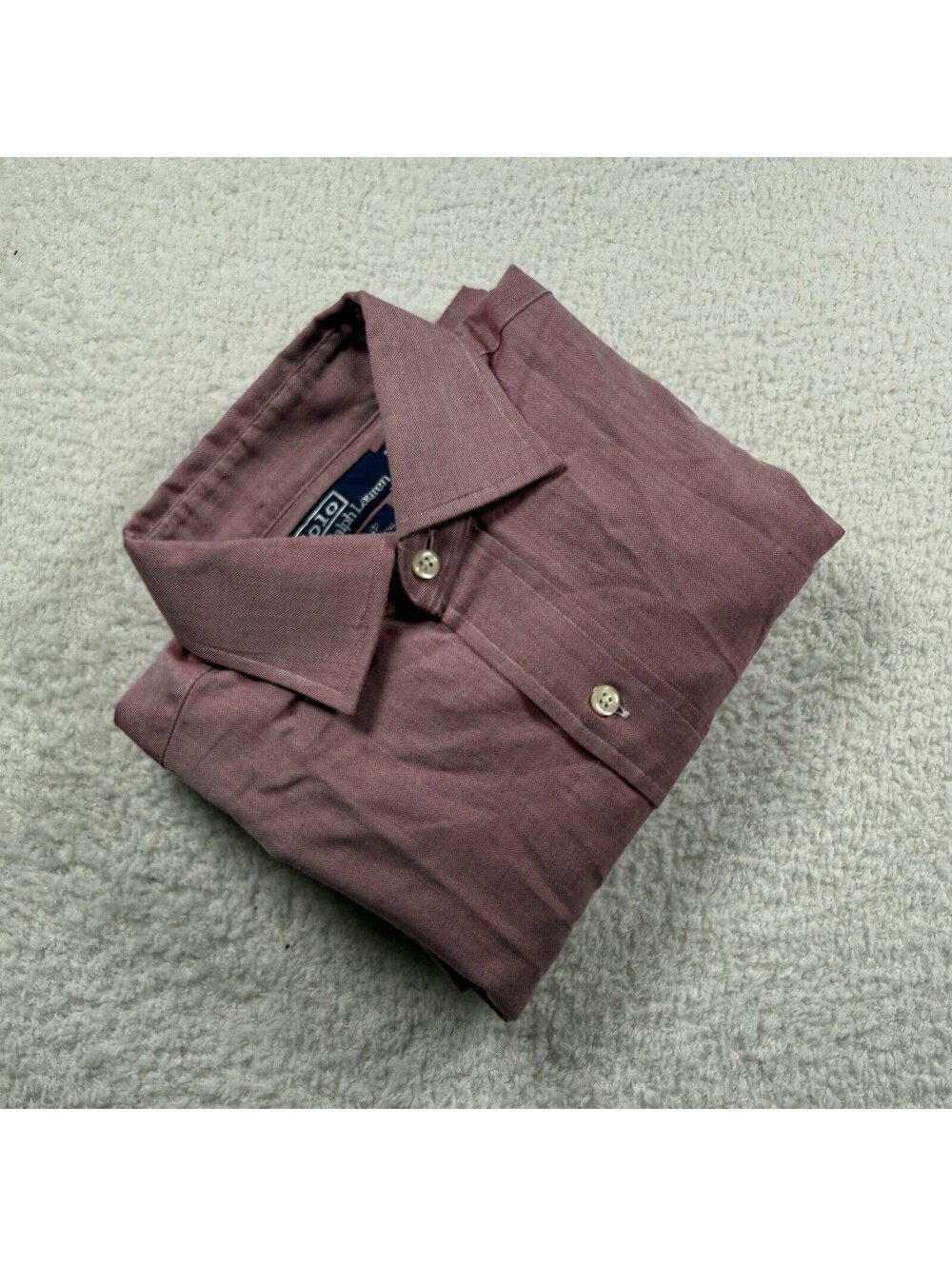 Polo Ralph Lauren Philip Men’s 16.5 34/35 Red Herringbone Cotton Dress Shirt